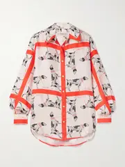 [S.S. Daley] S.S. Daley - Pointer Printed Silk-twill Shirt - Ivory - small small Ivory