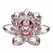 4 inch Red Hue Reflection Crystal Lotus with Gift Box