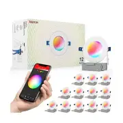4 Inch LED Smart Slim Recessed Pot Light, WiFi APP & Voice Control, 120V, 9W,...