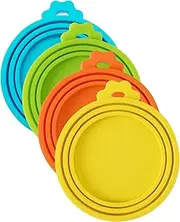 4pcs Pet Food Can Covers,Universal Silicone Tin Can Lids Pet Food Can Cover Can Lids Pet Dog Cat Food Storage Can Tin Covers Lid Top 1 Fit 3 Standard Size