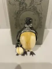 OLIVIA RIEGEL Crystal & Enamel PENGUIN & BABY Trinket Box BRAND NEW ORIGINAL BOX