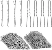 AITRAI Silver Bobby Pins, 200pcs Silver Hair Pins Kit Silver Bobby Pins for White Grey Hair and U-shaped Hair Pins Bun with Box Hair Pins for Women Girls