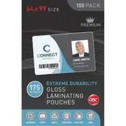 GBC Laminating Pouch 175 Micron 64x99mm Clear Pack 100