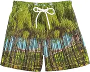 [RPLIFE] Swimming Trunks for Kids, Baby Boys Swim Trunks 2t, Pine Trees