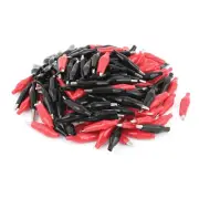 200Pcs 43mm Insulated Red Black Crocodile Test Clip PVC Electronic Components