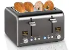 4 Slice Stainless Toaster with LCD Display, 7 Shade Settings, Wide Slots, Bag...