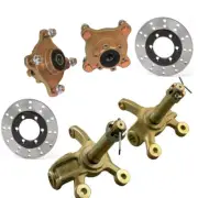 ATV 4 Stud Front Wheel Hub+Knuckle Spindle + Disc Rotor for Go Kart Quad Buggy