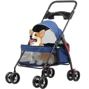 Advwin Pet Stroller Dog Carrier Foldable 4-Wheels