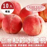 【果之蔬】台灣紅鈴水蜜桃x1盒(10入/每顆110g)