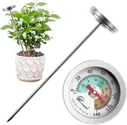 Garden Thermometer - 7 Inch Outside Thermometer | Easy-to-Read Garden Soil Thermometer | Convenient Outdoor Temperature Thermometer | Ground Temperature Thermometer for Monitoring Ground Temperature