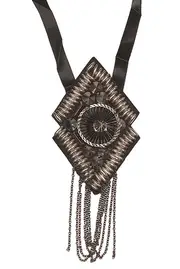 Diamond Bead Chain Tassel Ribbon Necklace--ADO-ANC-4980