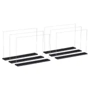 Acrylic Sign Holder 6 Pack, 8.5x11 Inches Horizontal Menu Display Stand Clear