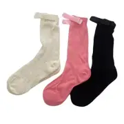 Decorated Bowknot Ankle Socks See Through Lace Tulle Socks Loose Socks