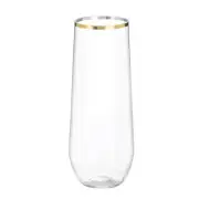 1pcs Champagne Flutes 9oz Gold Stemless Champagne Glasses Elegant