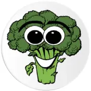 Smiling Broccoli - 100 Pack Circle Stickers 3 Inch - Vegetable Green Veggie Cute
