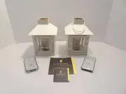 LUMINARA 2-Pack Off White Mini Lanterns Remote Flame-Effect Candle NEW
