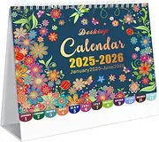 NASHRIO Desktop Calendar 2025-2026 Portable Standing Desk Calendar Monthly Planner with Spiral Binding Decorative Desk Calendar for Office Home Decor Academic (Jan. 2025 - June. 2026)