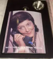 Mik Wright Flask “ Hello Vodka, It’s Mommy Calling” New In Box With Funnel