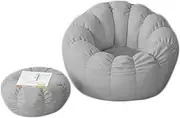 UYSOFRCV Bean Bag Chair Cover for Kids and Adults (No Filler), with Zipper Soft Cotton Linen Sack Bean Bags Lazy Sofa Cover Recliner Gaming Bean Bag, Without Filling,Light Gray