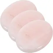 Ipetboom 3pcs Jade Stone for Lash Eyelash Extension Oval Jade Lash Holders Adhesive Pallet Fake Eye Lash Holder Base for Eyelash Grafting Pink