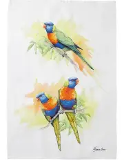 [Maxwell & Williams] Katherine Castle Lorikeet Bird Life Tea Towel 50x70cm in Mixed Colours