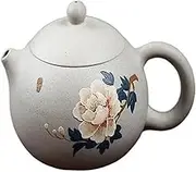 violet sand cup, tea cup, handmade Chinese teapot with hand-carved petals, portable travel teapot for infuser