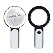30X Handheld Magnifying Glass with 18LED Light Illuminated Magnifier