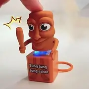 Tungtungtung Sahur Toys Wooden Stick Man Button Keychain Luminous Language Pendant Anime Peripheral Model Decorative Gift Toys