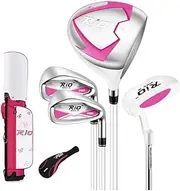 Kids Golf Clubs Set for Height 95-155cm with Hybrid Utility Clubs Wood Irons Putter and Carry Bag Complete Junior Golf Kit