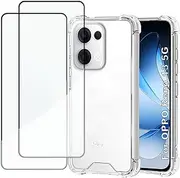 USTIYA 2-Pack Screen Protector + Case for Oppo Reno 13 5G Protection Tempered Glass Film, HD Clear Cover