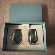 Tiffany Jardin stemless white wine glass pair
