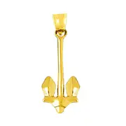 14K Gold Race Boat Anchor Pendant
