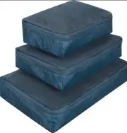 Travelon World Travel Essentials Set of 3 Soft Packing Cubes, Peacock Teal