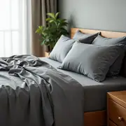 Royal Comfort 2000 Thread Count Bamboo Cooling Sheet Set Ultra Soft Bedding Mid Grey (Single, King Single, Double, Queen, King)