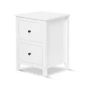 Franco White 2 Drawer Bedside Table
