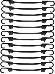 GLSTOY 12pcs Weatherproof Elastic Cords with Hooks for Camping Travel and Storage Compact Tie Down for Cars Bikes and Roof Racks