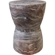 Paulownia Wood 32x45cm Stool Home Footstool/Chair Seat Furniture Round Mocha