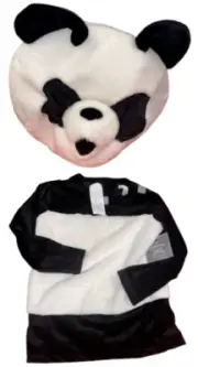 Pottery Barn Kids Halloween Plush Panda Big Head and Top Size 4-6 NWT Children