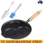 3 Hole Cast-Iron Fried Egg Pan with Handle Omelette Pan for Breakfast Pancake