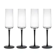 4pc Mikasa Palermo Crystal Champagne Flute Set, 250ml