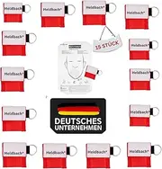 Heldbach® 15 Respiratory Mask, First Aid, Hygienic Respiratory Cloth with Key Ring for Mouth-to-Mouth Ventilation - Compact & Ideal for Emergencies, CPR on the Go Respiratory Cloth, Respiratory Mask