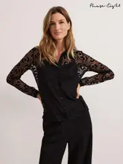 Phase Eight Black Phase Eight Vida Geo Burnout Black Top (AL2790) | $159