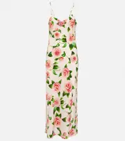 [Rodarte] Rodarte Floral silk slip dress AU 18 pink