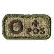 VELCRO® BRAND Fastener Morale Patch Blood Type O+ POS Multitan 1x2"
