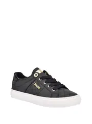 GUESS Women's Black Gold Loven Low-Top Sneakers Size: 10