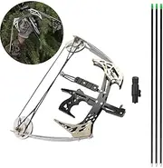 Archery Mini Compound Bow and Arrow Kits 25 Lbs Mechanical Compound Bow Right and Left Hand Bow for Outdoor Hunting Shooting