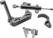 For ZERO, 10X Electric Scooter Steering Damper Stabilizer Front Wheel Shock Absorber Modification Accessory with Mounting Bracket Electric Scooter Steering Damper(BLACK A)