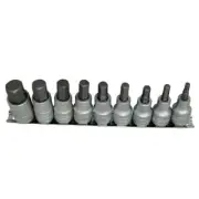 Teng Tools 9 Piece 1/2 inch Drive Metric In-Hex Bit Socket Set Clip Rail M1212TE