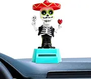 Dancing Dolls, Solar Powered Dancers, Skeleton Window Sun Catcher, Dashboard Bobble Decoration, Swinging Car Ornament for Home Workplace Bedroom Living Room, ABS Material Black 1 Piece