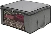Breast Milk Storage Bag 1/3 Pcs Large Capacity Quilt Storage Box Folding Non-Woven Closet Clothes Dust-Proof Storage Bag Home Blanket Pillow Organizer Storage Bag (Size : 1Pcs Gray)